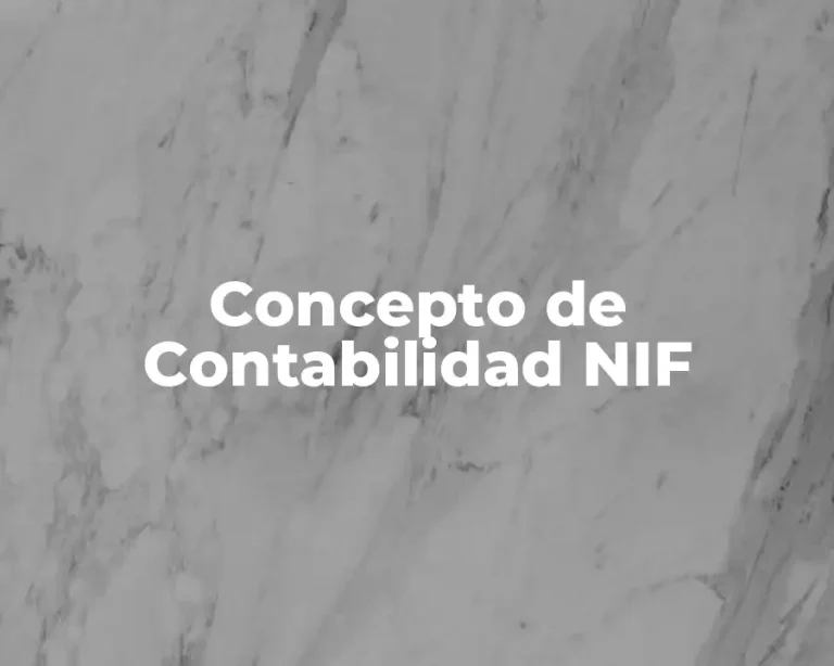 Concepto de Contabilidad NIF
