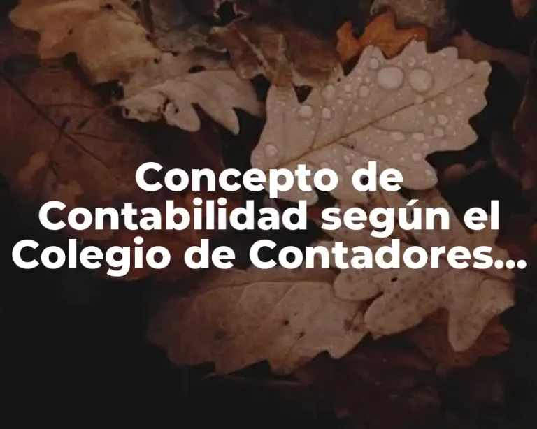 Concepto de Contabilidad según el Colegio de Contadores Públicos