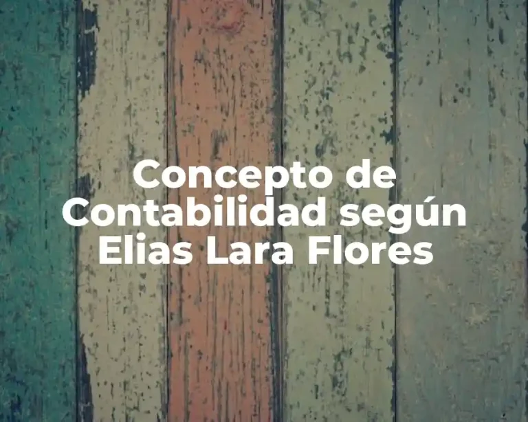 Concepto de Contabilidad según Elias Lara Flores