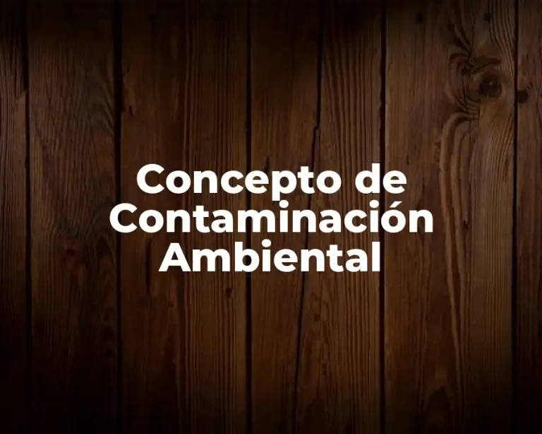 Concepto de Contaminación Ambiental