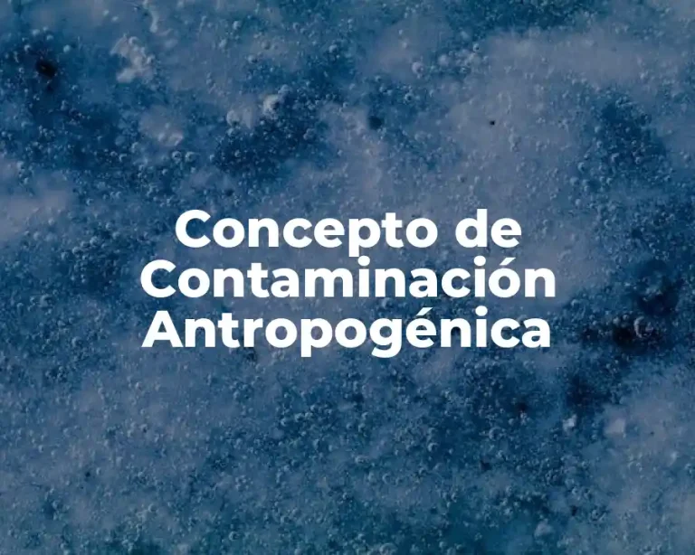 Concepto de Contaminación Antropogénica
