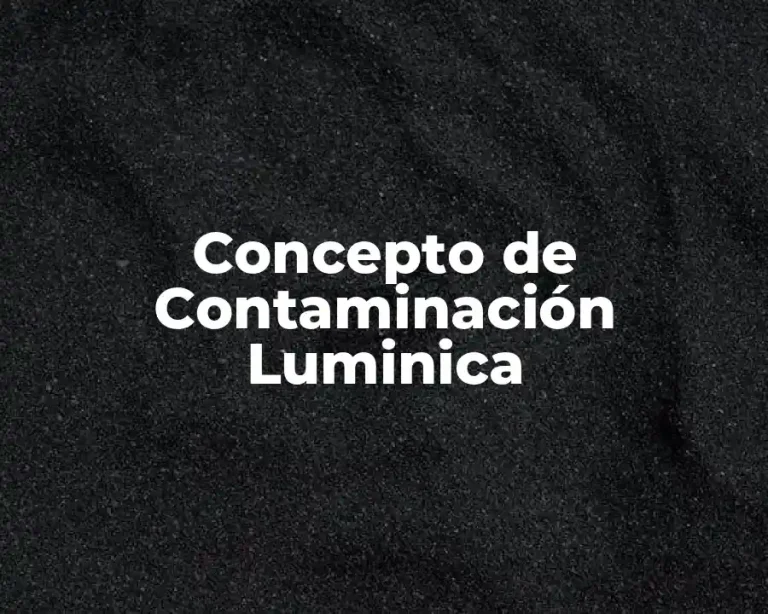 Concepto de Contaminación Luminica