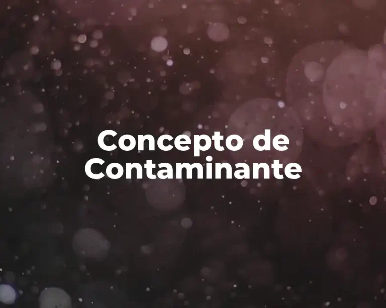 Concepto de Contaminante