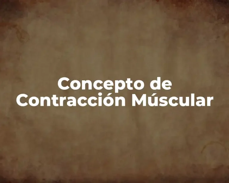 Concepto de Contracción Múscular