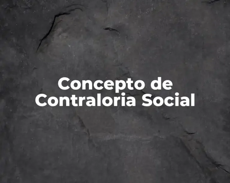 Concepto de Contraloria Social