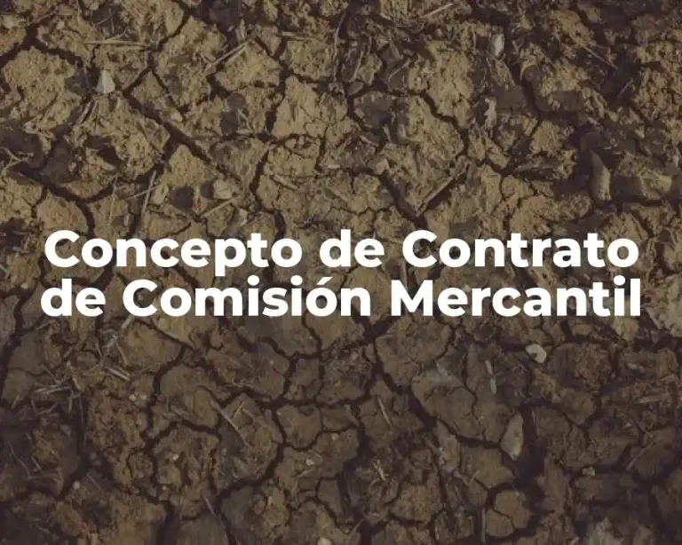 Concepto de Contrato de Comisión Mercantil
