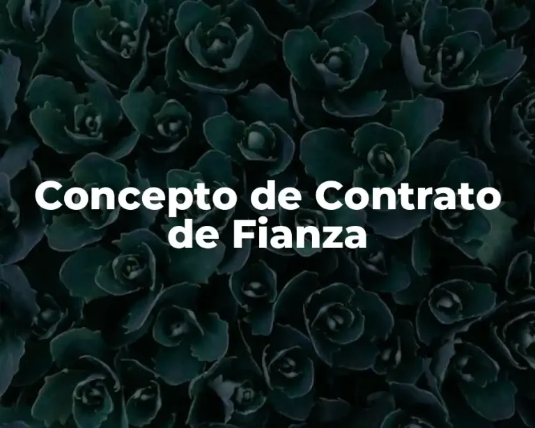 Concepto de Contrato de Fianza