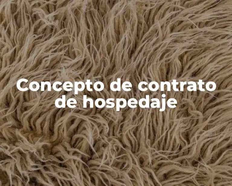 Concepto de contrato de hospedaje