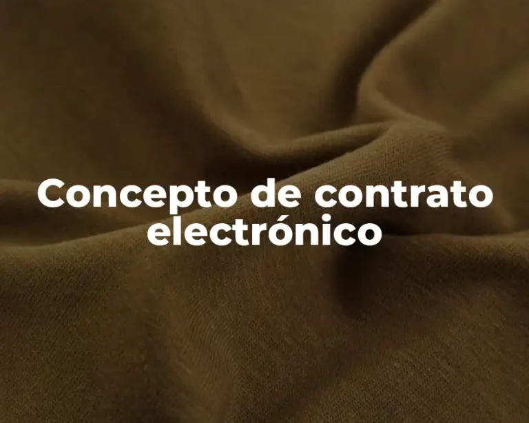 Concepto de contrato electrónico