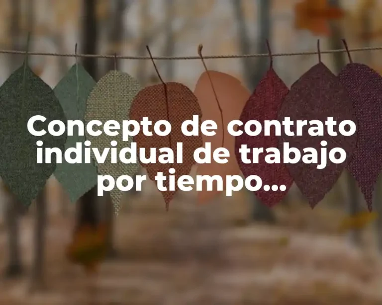 Concepto de contrato individual de trabajo por tiempo determinado