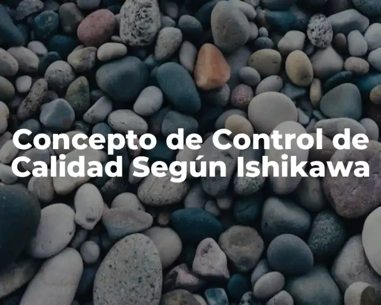 Concepto de Control de Calidad Según Ishikawa