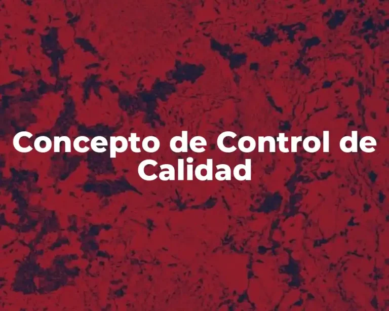 Concepto de Control de Calidad
