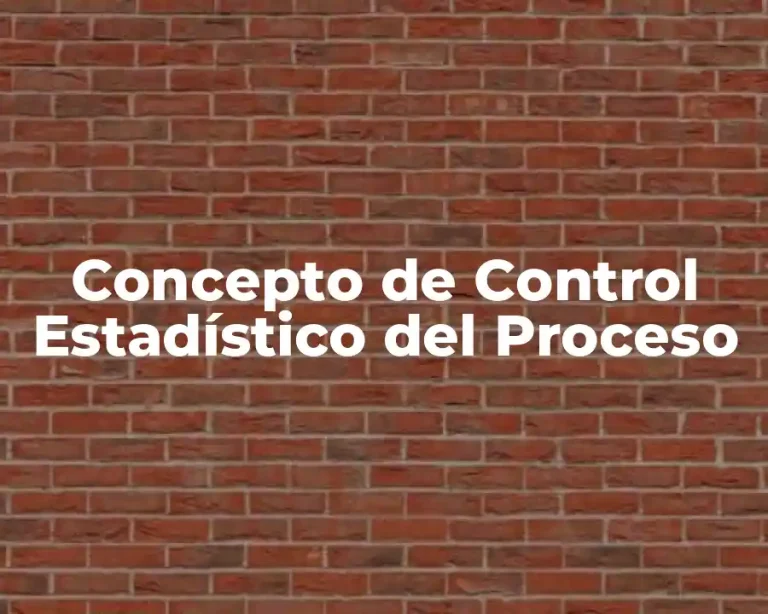 Concepto de Control Estadístico del Proceso