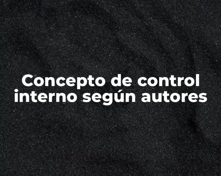 Concepto de control interno según autores