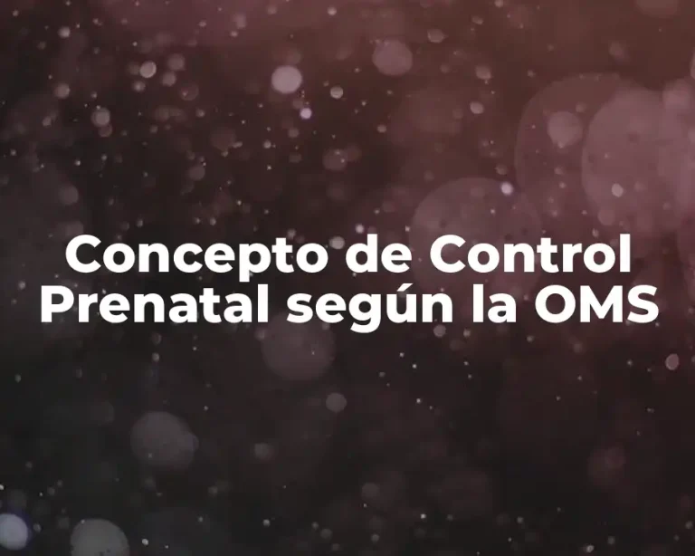 Concepto de Control Prenatal según la OMS