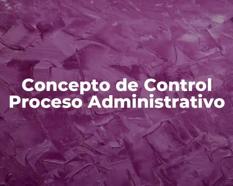 Concepto de Control Proceso Administrativo