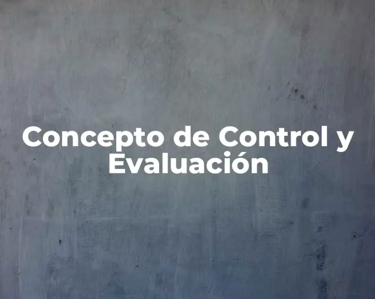 Concepto de Control y Evaluación