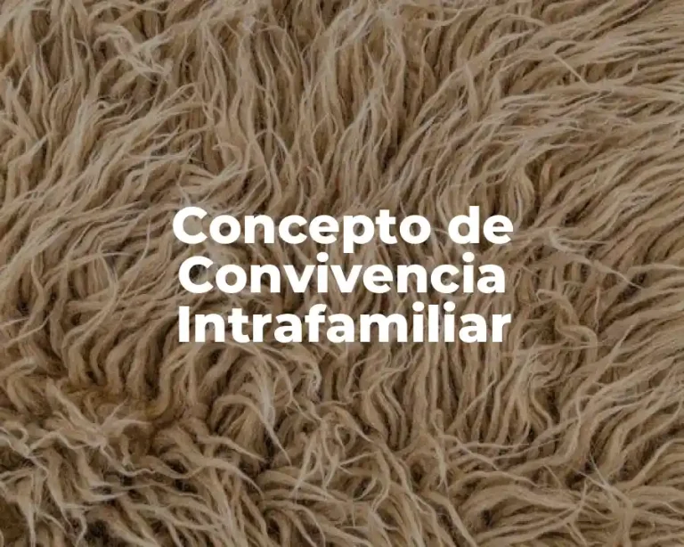 Concepto de Convivencia Intrafamiliar