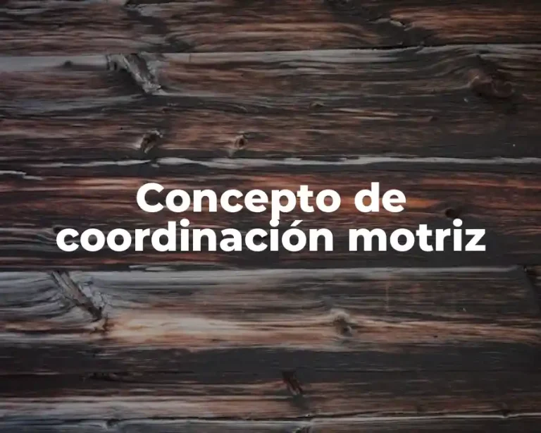 Concepto de coordinación motriz