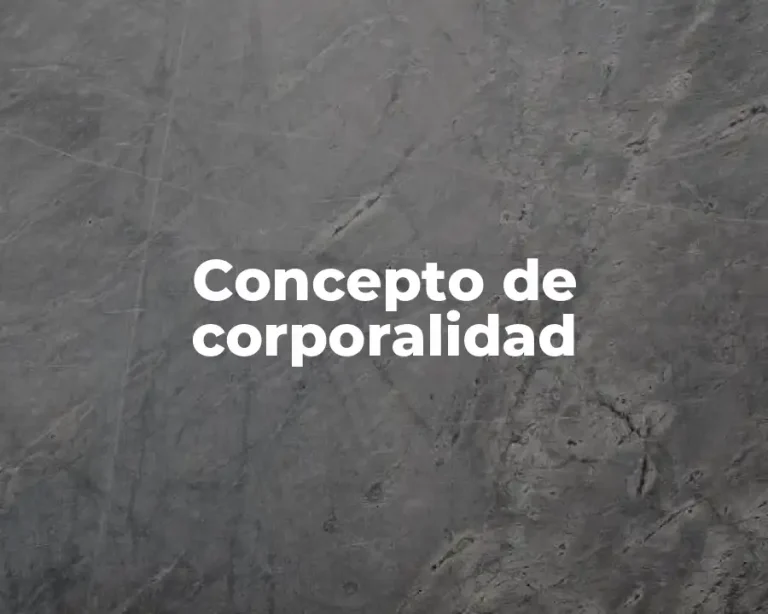 Concepto de corporalidad