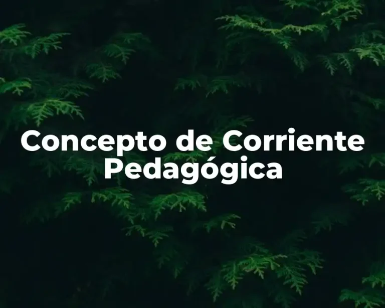 Concepto de Corriente Pedagógica