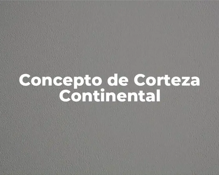 Concepto de Corteza Continental