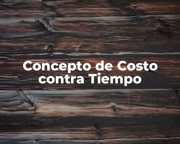 Concepto de Costo contra Tiempo