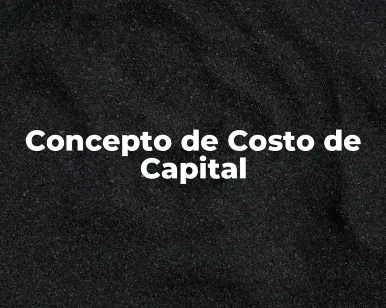 Concepto de Costo de Capital