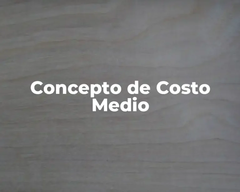 Concepto de Costo Medio