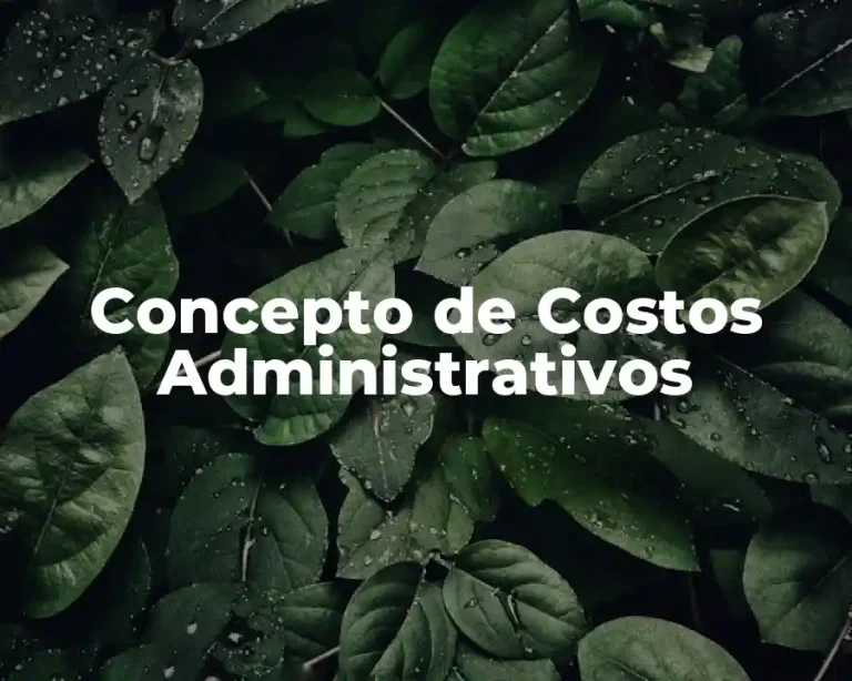 Concepto de Costos Administrativos
