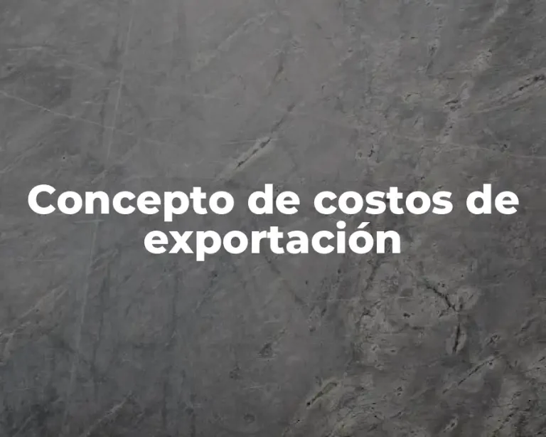 Concepto de costos de exportación