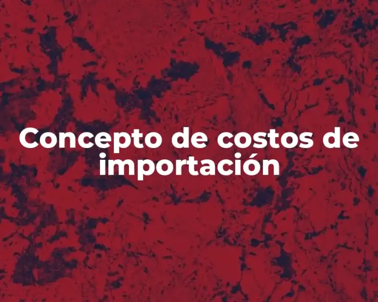 Concepto de costos de importación