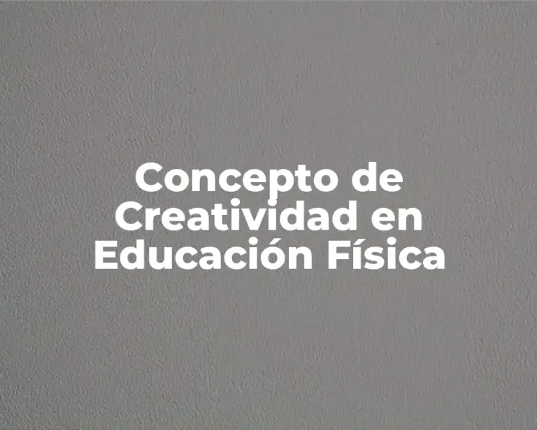 Concepto de Creatividad en Educación Física