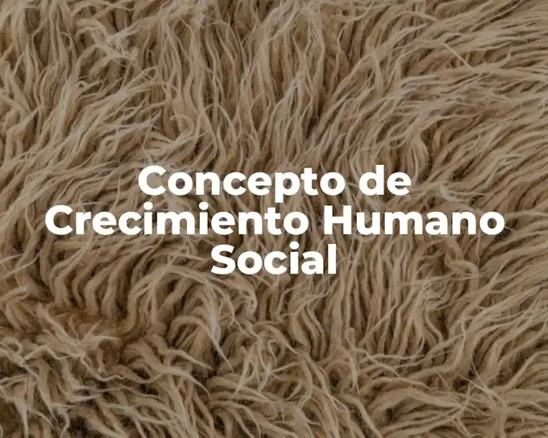 Concepto de Crecimiento Humano Social