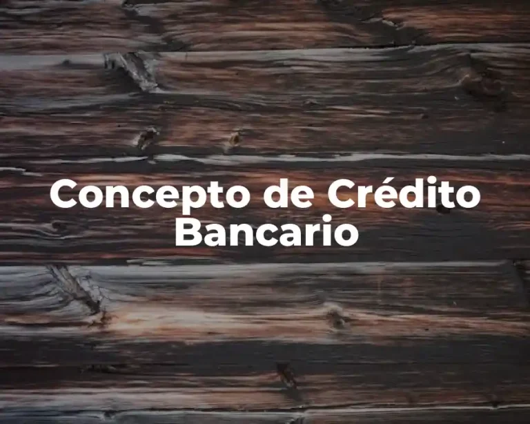 Concepto de Crédito Bancario
