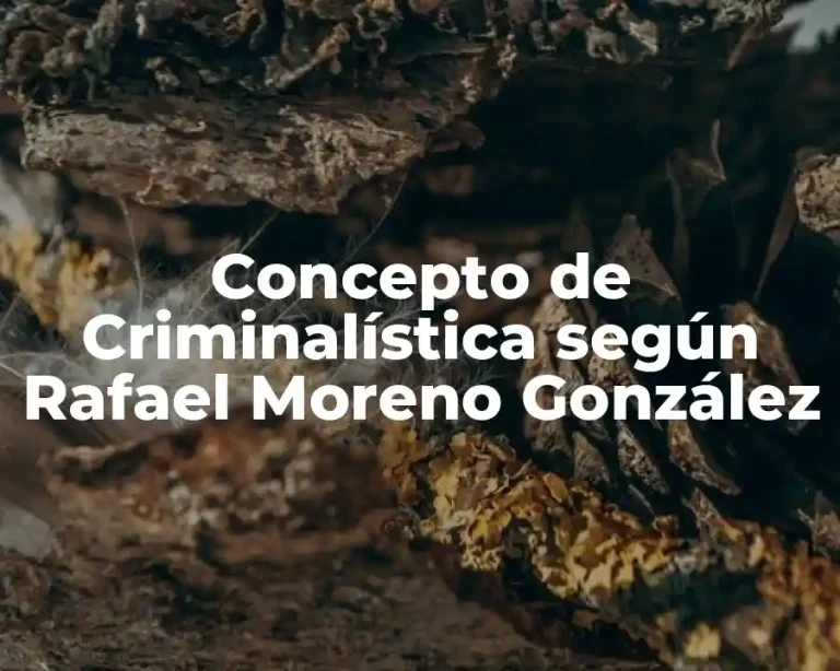 Concepto de Criminalística según Rafael Moreno González