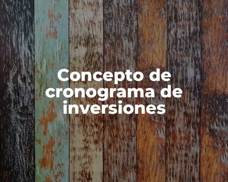Concepto de cronograma de inversiones