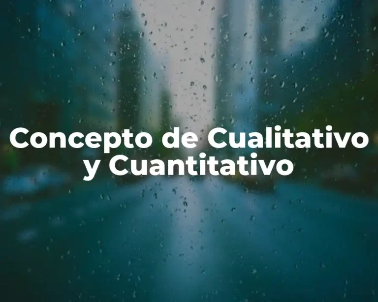 Concepto de Cualitativo y Cuantitativo