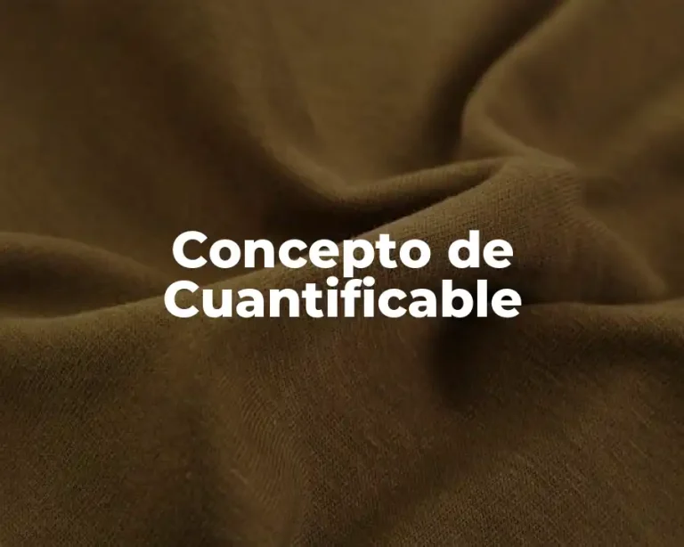 Concepto de Cuantificable