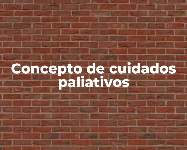 Concepto de cuidados paliativos