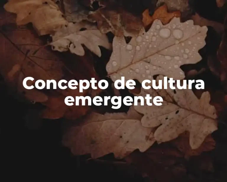 Concepto de cultura emergente