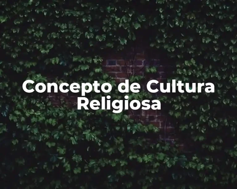 Concepto de Cultura Religiosa