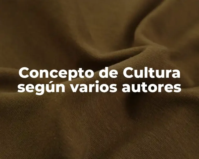 Concepto de Cultura según varios autores