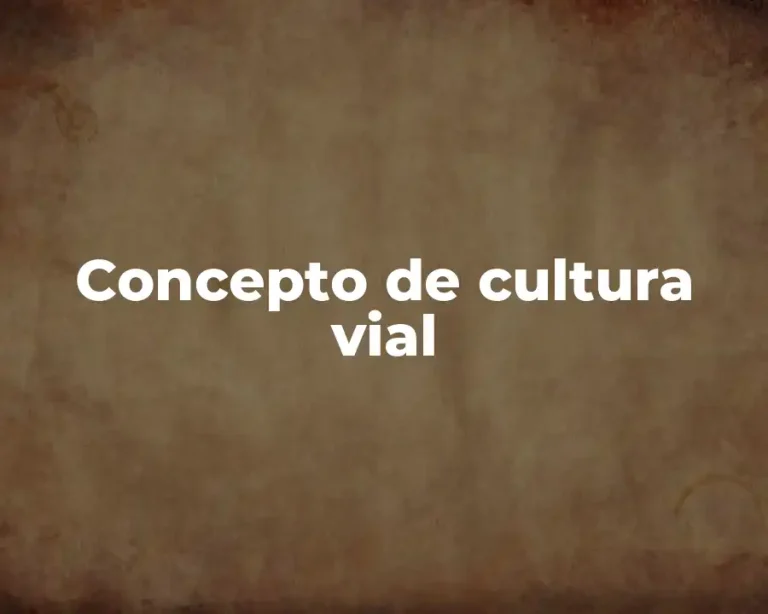 Concepto de cultura vial