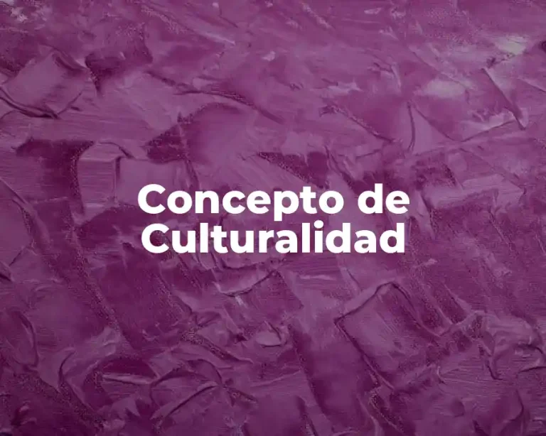 Concepto de Culturalidad