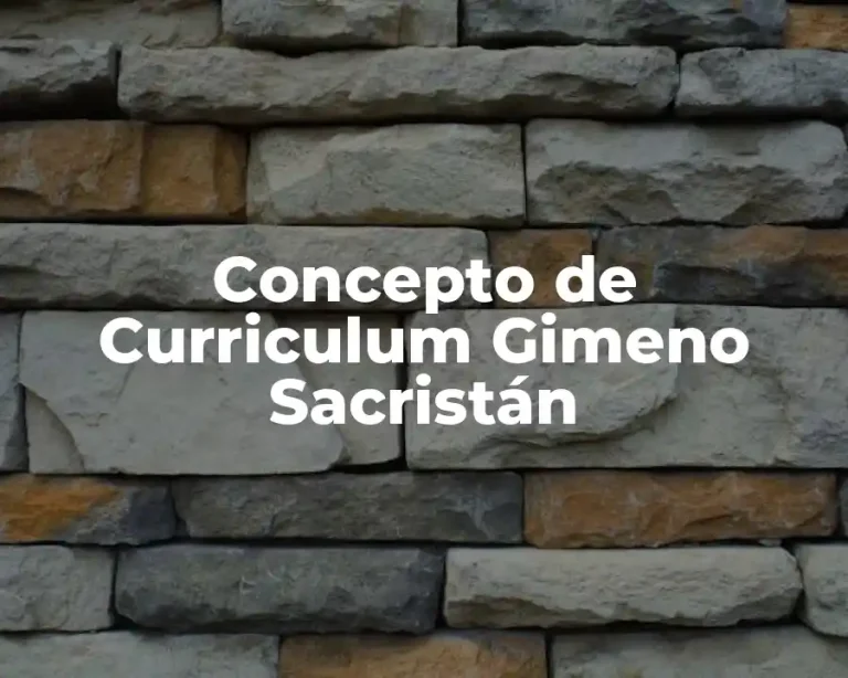 Concepto de Curriculum Gimeno Sacristán