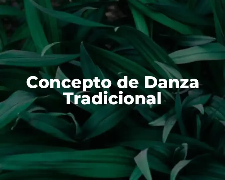 Concepto de Danza Tradicional