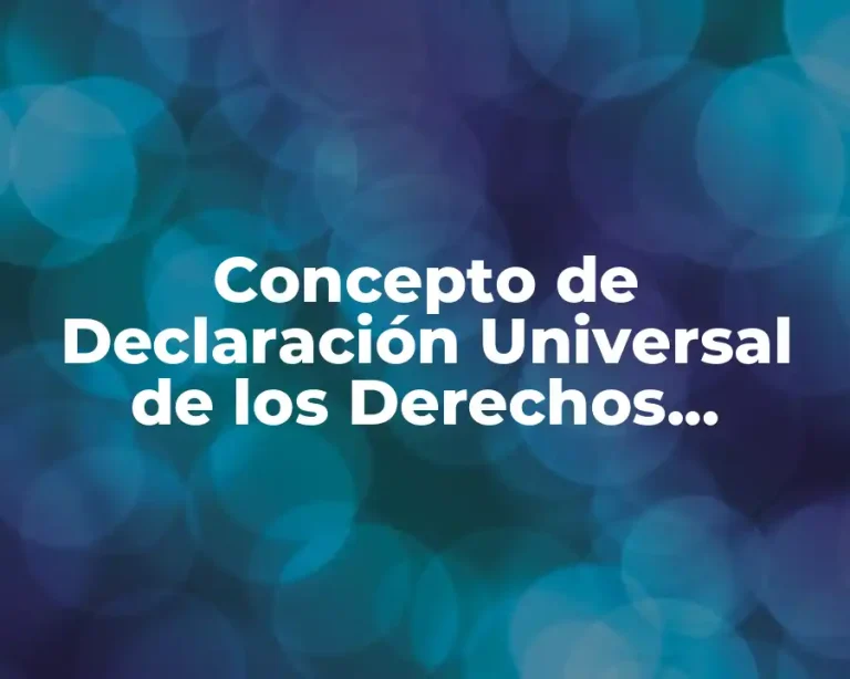 Concepto de Declaración Universal de los Derechos Humanos