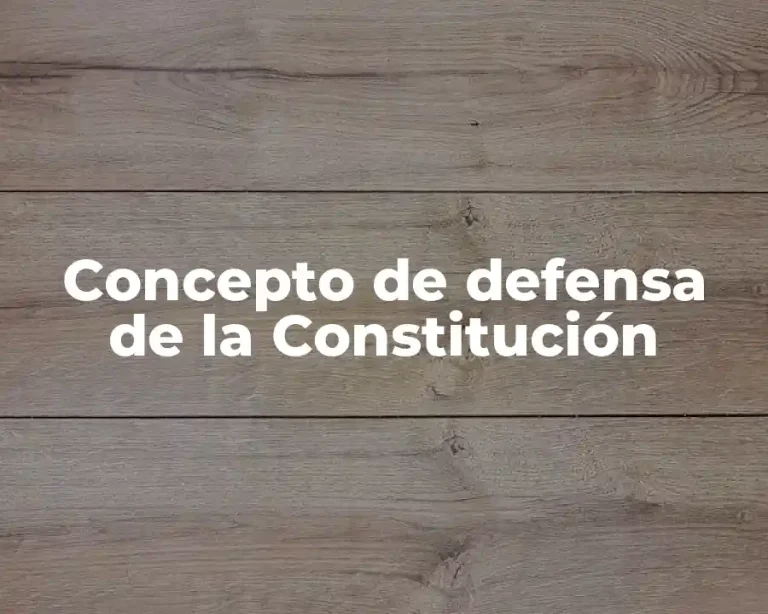 Concepto de defensa de la Constitución