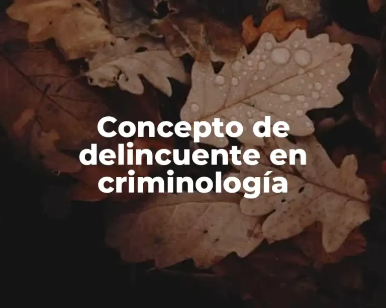 Concepto de delincuente en criminología